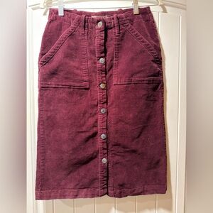 Vero Moda Burgundy Corduroy Skirt